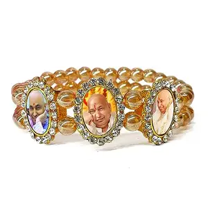 CraftsCart Swaroop Guruji Swaroop Bracelet | Guru Ji Bracelets | Stylish Double Chain Golden Guruji Bracelets for Men/Women/Ladies