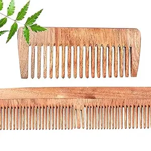 HARI OM ENTERPRISES Kacchi Neem Comb, Wooden Comb | Hair Growth, Hairfall, Dandruff Control | Hair Straightening, Frizz Control | Comb for Men, Women (D-18)