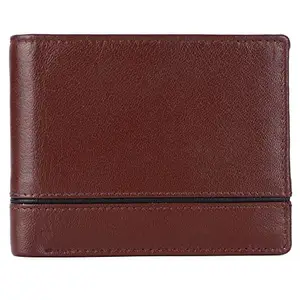 Leather Junction Cognac Formal RFID Blocking Leather Wallet for Men (14721800)