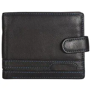 Leatherman Fashion LMN Genuine Leather Black Wallet for Men DN02 (6 cc Card Slots)