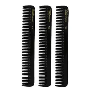 Roots Cutting Hair Combs - Black - Pack of 3