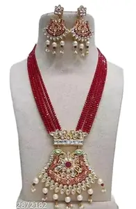 Latest Stylish Stone Studded Jewellery Set for Women |Festive Wedding Party Necklace Earrings|JS_154|