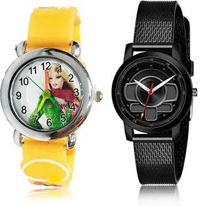 NEUTRON Unique Analog White and Black Color Dial Women Watch - GC50-(8-L-10) (Pack of 2)