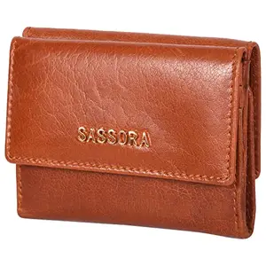 Sassora Genuine Leather Small Brown RFID Protected Women Wallet (2 Card Slots)