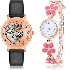 NEUTRON Collegian Analog Rose Gold and White Color Dial Women Watch - GM371-G461 (Pack of 2)