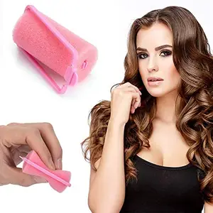 AKADO Foam Sponge Hair Rollers, 7 cm Soft Sleeping Hair Curler Flexible Hair Styling Sponge Curler and Stainless Steel Rat Tail Comb Pintail Comb for Hair Styling - 12 pc, Multi.