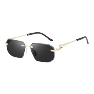 Visit the Dervin Store Dervin Rimless Rectanglular Sunglasses For Men and Women | Unisex Frameless Sun Glasses Shades