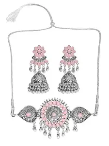 Pink Flower Round Choker Necklace for Women – Traditional Indian Jewelry