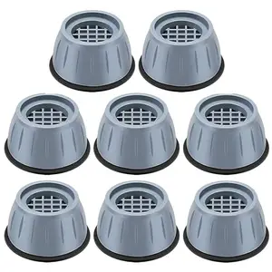 Shivarth Plastic with Rubber Washer Dryer Support Anti Vibration Pads for Washing Machine Feet Pads Stand Leveling Anti Suction Cap Fridge Shock Abrorber Non Slip Furniture Pack of 8