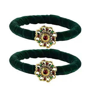 MAYA FASHION Green Stone Brass Bangle With Very Extra Large Size Elegant Extra Large Size Bangle | Perfect Fit for Plus Size banglesTrendy and Comfortable Fit for woman and girls | (Sku-ban2022)