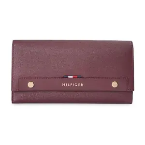 Tommy Hilfiger Valeriya Women Flap Wallet with Sling - Wine, No. of Card Slot : 8