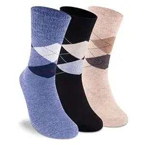 Supersox Winter Thermal Regular Length Socks for Men, Made with Thermal Control Technology & Extra Cushioning For a Warmth & Cozy Feel, Ideal For Winter Wear (Pack Of 3)