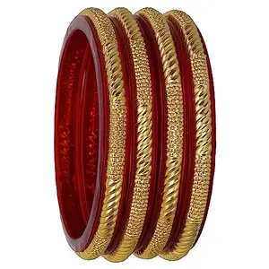 Joies Fashion's Micro Plating Gold Plated Bangles Set (Pack of 4 Bangles) JF403 (2.4)