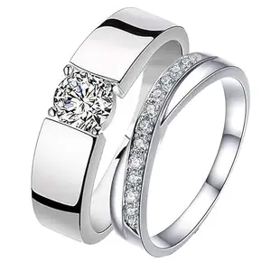 Mahi Valentine Gift Proposal Endless Affection Couple Ring with Crystal for Men and Women (FRCO1103209R)