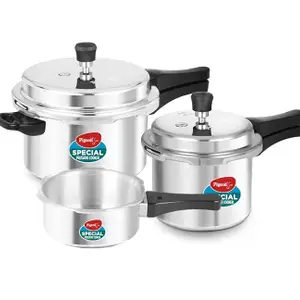 Pigeon by Stovekraft Aluminium Outer Lid Pressure Cooker Cooker 2,3 and 5 Litre