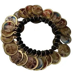 "Guruji Swaroop Bracelet with Shiv Ji Swaroop |Jai Guru Ji " (Yellow Beads)