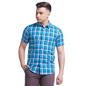 Parx Medium Blue Shirt (Size: 38)-XMST12048-B4