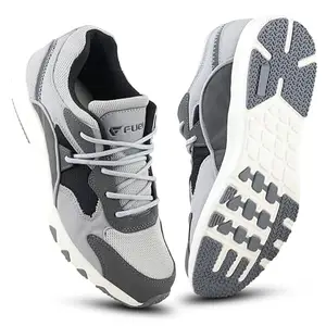 FUEL Kickson Sports Shoes for Men, Stylish & Comfortable Footwear for Running, Walking, Gym & Training, Casual & Lightweight Shoes for Men's & Boys's Grey