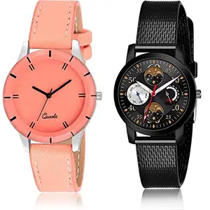 NEUTRON Stylish Analog Red and Black Color Dial Women Watch - G270-(49-L-10) (Pack of 2)
