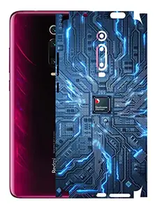 AtOdds - Mi K20 Pro Mobile Back Skin Rear Screen Guard Protector Film Wrap (Coverage - Back+Camera+Sides) (Circuit)