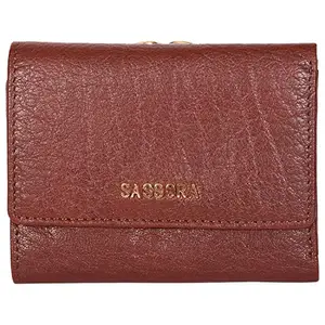 Sassora Genuine Leather Medium Size Brown RFID Protected Women Wallet (5 Card Slots)