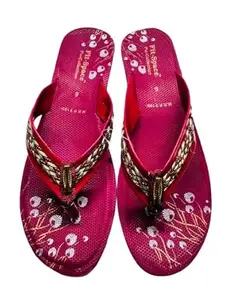 Women Stylish Soft Slippers (pink, UK Footwear Size System, Adult, Women, Numeric, Narrow, 8)