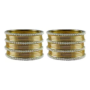 Vidhya Kangan Latest Traditional Golden Moti Brass Bangle -(banx2891) Size-2.12 For Women and Girls