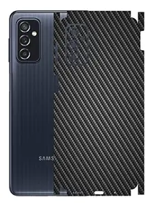 AtOdds - Samsung Galaxy M52 Mobile Back Skin Rear Screen Guard Protector Film Wrap with Camera Protector (Coverage - Back+Camera+Sides) (Black CarbonFibre)