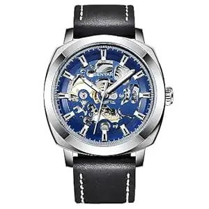 BENYAR Automatic Mechanical Watch for Men | Skeleton Dial Analog Watch | Genuine Leather Strap | 30M Water Resistant | Luxury Men’s Gift Watch