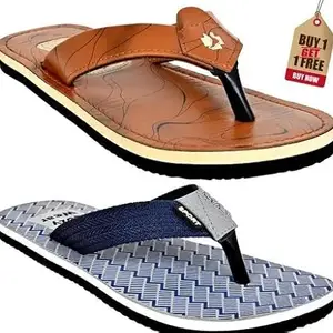 Cozy Wear G-222 & G-198 Combo ? Men?s Flip Flops for Walking and Daily Comfort FOR SIZE - 7