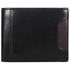 Leatherman Fashion LMN Genuine Leather Brown Black Men Wallet LV5812 (8 cc Card Slots)