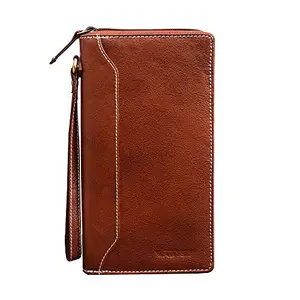 ABYS Genuine Leather Tan Passport Holder||Card Holder||Wallet for Women and Girl's