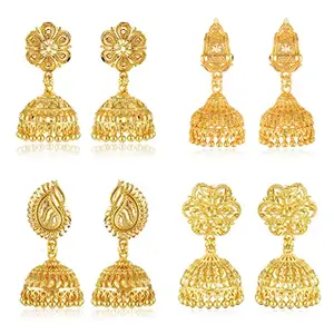 VFJ VIGHNAHARTA FASHION JEWELLERY Vighnaharta Jhumki Earring Combo valentine day gift valentineday gift for her gift for him gift for women gift for men love gift gifts ValentinesDay2023 for Women and Girls ( 4 Pair ) [VFJ1265-1721-1263-1462ERG]
