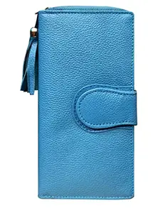 ABYS Genuine Leather Wallet for Women (Sky Blue_L901SKBL)