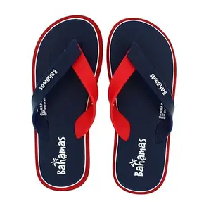BAHAMAS Men's Slippers/Chappal/Bathroom Slippers/Flipflop for Boys (Navy-Red, numeric_9)