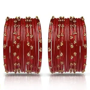 BANGLESKART Glass Bangle Set, Handmade Bangles, for Women's, (1Pair)
