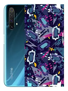 AtOdds - Realme X3 Mobile Back Skin Rear Screen Guard Protector Film Wrap (Coverage - Back+Camera+Sides) (Abstract)