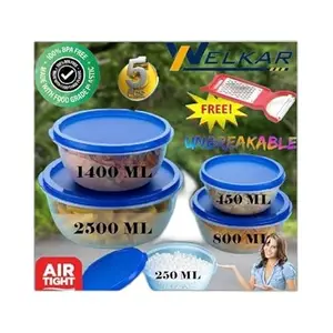 Kitchen Container |250+450+800+1400+2500 ml| Stackable Refrigerator Organizer for Fresh Food Storage | BPA-Free Kitchen Solution Transparent Food Storage Stackable frid|Design - 428for Home