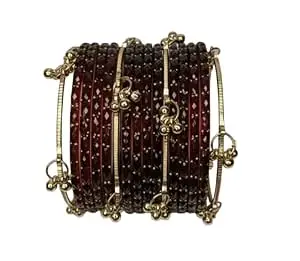 JIVANA AYURVEDIC Design Glass Bangles for Women & Girls | Elegant Shiny Traditional Chudi Set | Lightweight Festive Bangles