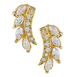 Efulgenz Women's Traditional Crystal Stud Earrings, White