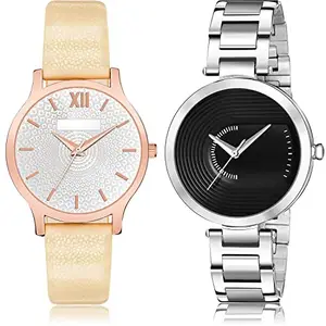NEUTRON Fashion Analog Silver and Black Color Dial Women Watch - GM342-GM216 (Pack of 2)