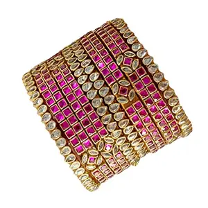 Silk Thread Kundan Bangles for women (2.4)