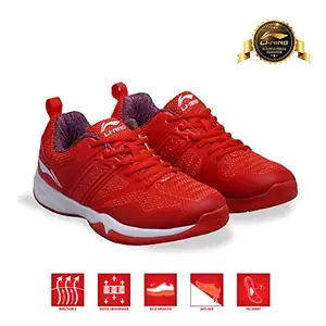 Li-Ning Cloud ACE [AYTP039-3] Mesh Men's Badminton Shoes, 8 UK (Red/White)