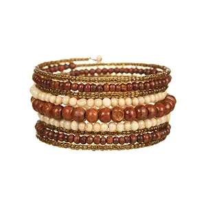 DCA Wood/Glass Multicolor Women Bangle/Bracelet (1128)