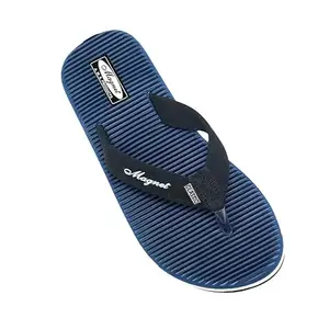 MSMAGNET Rexin Casual & Comfortable Flip Flop Slipper For Men (Blue/Black, 9)