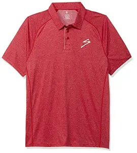 SG Polyester T-Shirt Men Polo PL1 Melange Berry XL, XL(Berry)