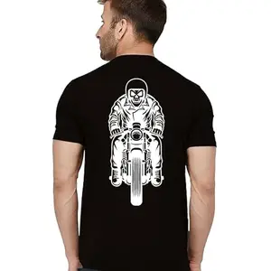 ALLEN BLACK Men's Round Neck T-Shirt, (GU_ S_7660_BZR) Navy Blue