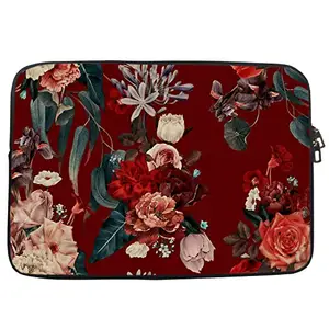 TheSkinMantra Chain Laptop Sleeve Bag Compatible with Laptop/Notebook 15.6 / Chrombook 15.6 / Macbooks/Zbook (13.3 Inch (Chain), Floral Enchant)