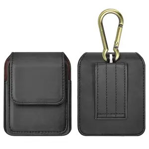HARITECH Leather Belt Clip Case with Mobile Pocket Cover for Samsung Galaxy Z Flip3 5G - Black (sam-Zflp-pouch-Zflp3-Bk3)
