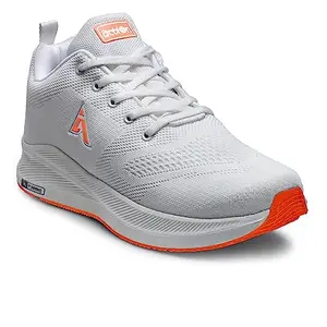 Action Athleo ATG-496 /Lightweight Casuals Shoes for Men White-Orange